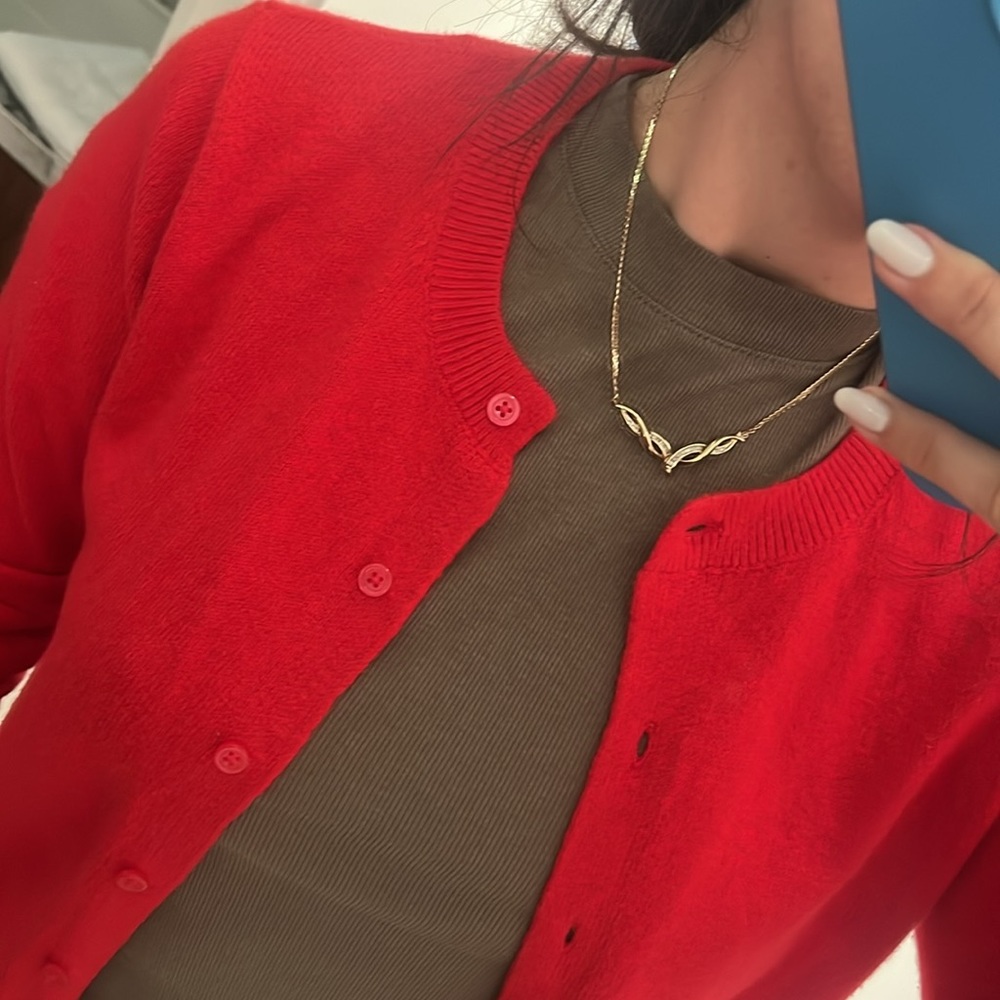 OLD NAVY VIRAL RED CARDIGAN WOMENS M
